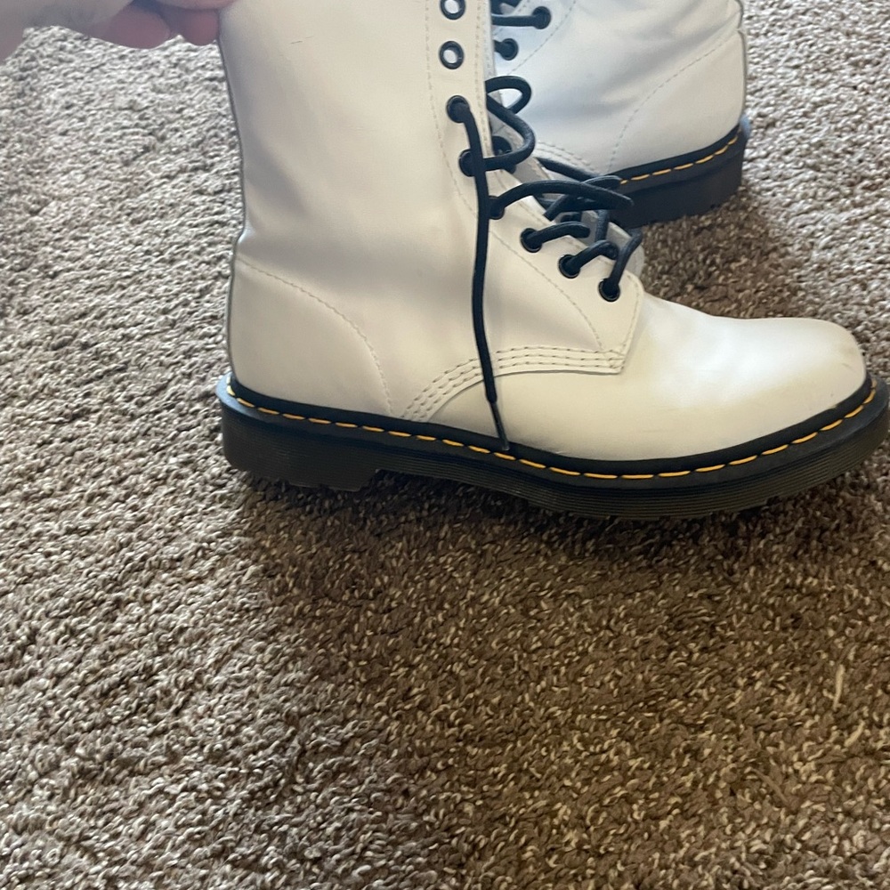 Dr. Martens White Lace Up Boots